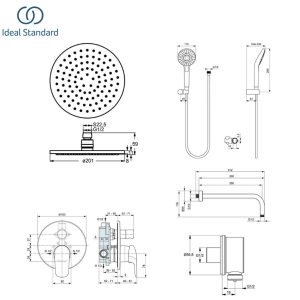 IDEAL STANDARD CERAFLEX BC447AA ПРОМО Вградена система за душ