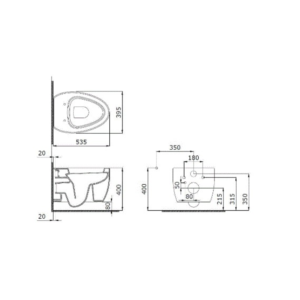 BOCCHI Etna сиво-антрацит мат – конзолна тоалетна чиния
