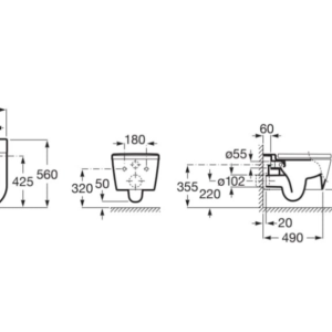 ROCA Комплект Структура DUPLO S 135 +тоалетна INSPIRA ROUND RIMLESS с бутон по избор