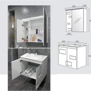 PVC Мебел за баня Сънлайт 65 Триано комплект