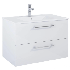 ROCA A852474806 Шкаф Unik Roma Plus Compact White Glossy 815-395 с две чекмеджета и умивалник