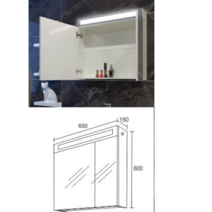 Мебел за баня ЕМА 65 Горен шкаф с LED