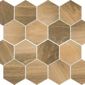 Hexa Wood Natural Mix 22×25.5 Мозайка