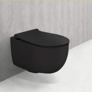 Bocchi Tondo Rimless Конзолна тоалетна Черен мат