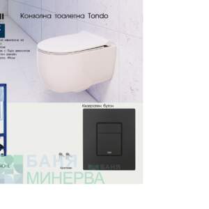 GROHE Квадратен бутон Черен мат BOCCHI Tondo rimles Slim капак Пакет структура-тоалетна чиния