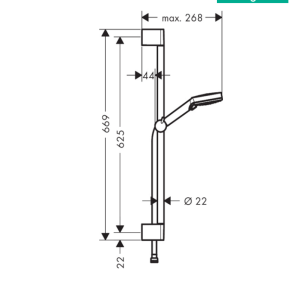 Hansgrohe 26279000 VERNIS BLEND 100 хром Тръбно окачване