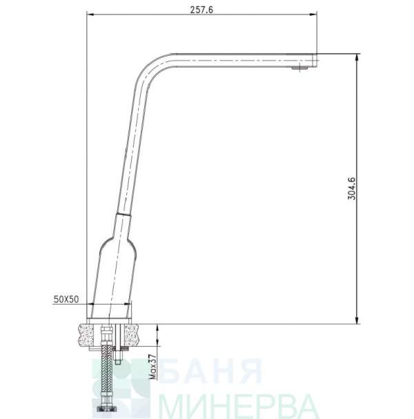 ICF 7163105B Черен Месингов смесител за кухненски умивалник - Image 3