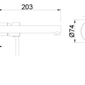 AQG STICK 01STR160NG Едноръкохватков смесител за вграждане Черен мат