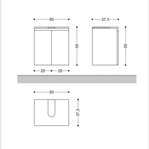 БЕТИ/ИРА 50 VISOTA PVC Долен шкаф за баня за мивка купа