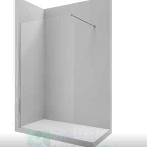 ROCA DISTRICT DF 80 см AMB0108016 Стационарен Параван с Хром профил Прозрачно стъкло 6 мм
