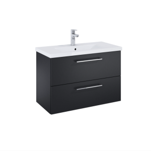 ROCA A852474532 Шкаф Unik Roma Plus Compact 815-395 с две чекмеджета и умивалник Черен мат