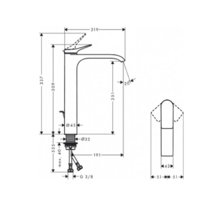 HANSGROHE 75040700 VIVENIS 250 смесител за умивалник