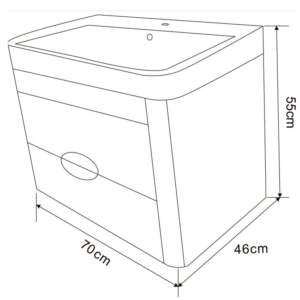 ICP 7046WOODEN PVC Мебел за баня Шкаф с мивка 70 см