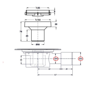 BONOMINI TRIGANO 6710TR45B0 Подов сифон за плочка