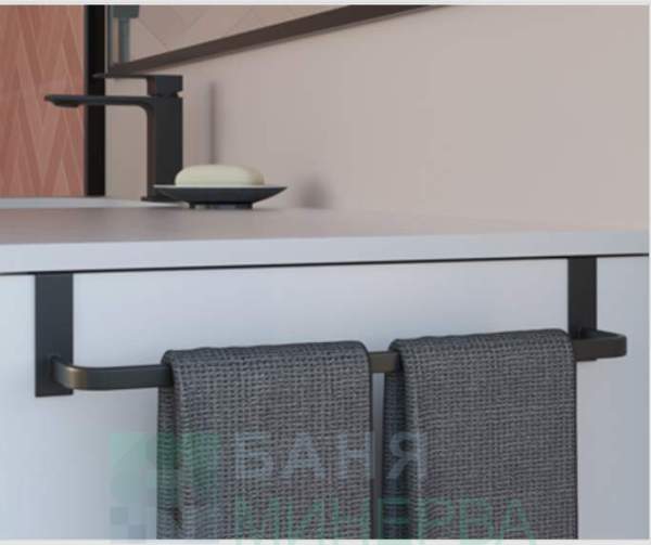 AQG 31T361305 HOK Black Черна поставка за кърпи от неръждаема стомана за параван - Image 2