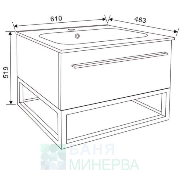 ICP 6050WOODEN АНИЕЛА Мебел за баня 61 см - Image 4