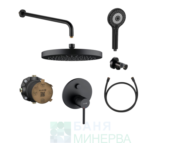 KLUDI BOZZ Black Bath Slimboxx Душ система за вграждане Черен мат