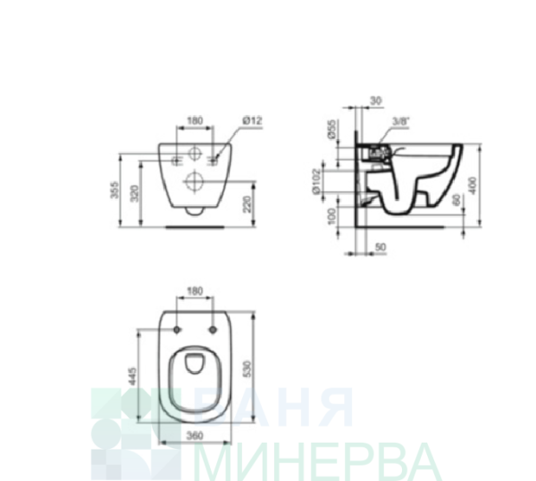 IDEALSTANDARD T558801 TESI Конзолна тоалетна чиния RimLS+ с бидетна арматура - Image 2