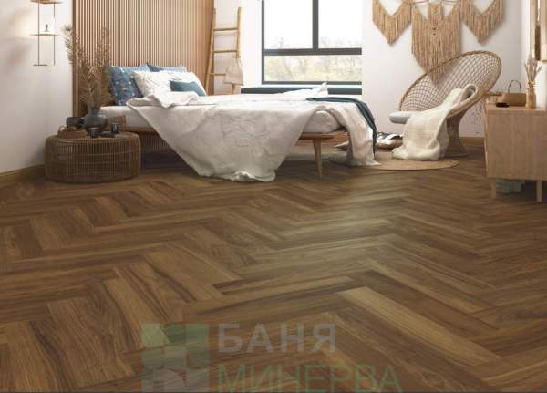 CLASSEN SPC Nuva HB Dryback 65204 Walnut Red Brown Винил Рибена кост