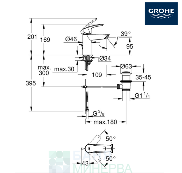 GROHE 332652433 Eurosmart Смесител за умивалник S-размер Черен мат - Image 2