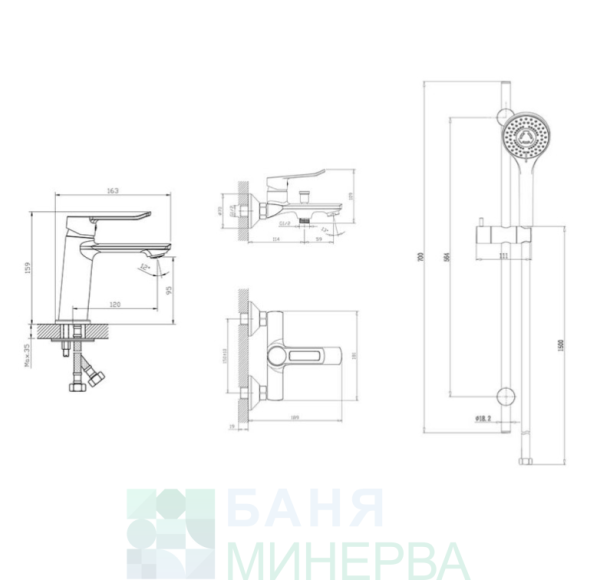 ICT 5007-3 Душ сет 3в 1 - Image 2