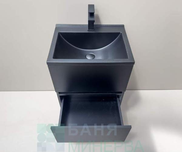 PVC Мебел за баня Taormina Black 50 B - Image 3