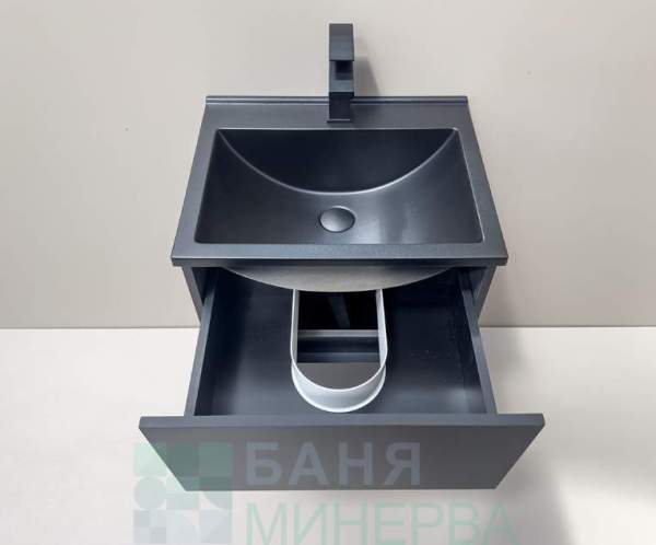 PVC Мебел за баня Taormina Black 50 B - Image 2