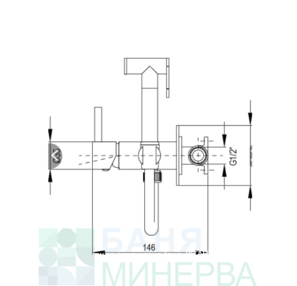 AQG TAUS 34TAU0010920 Brushed gold Хигиенен душ за вграждане - Image 2