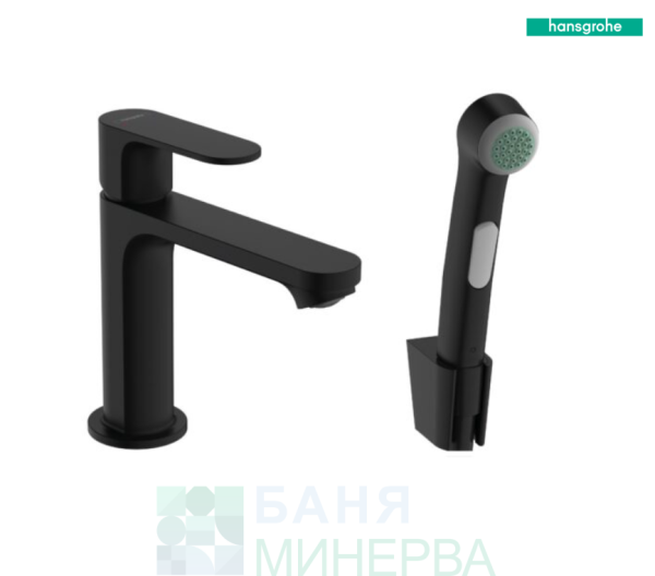 HANSGROHE 72215670 Rebris S Черен мат Смесител с хигиенен душ