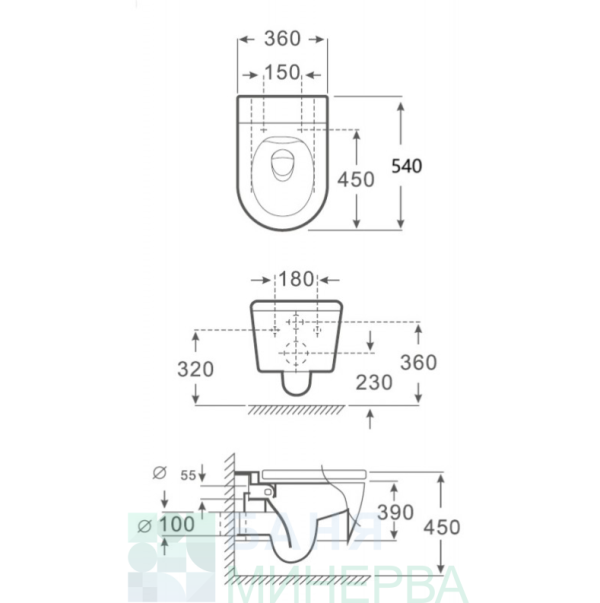 Конзолна тоалетна чиния ICC 3755W BIDET LUX - Image 5