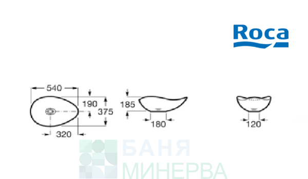 ROCA A327A13620 RUY OHTAKE 54-37.5 Порцеланов умивалник Бял Мат - Image 2
