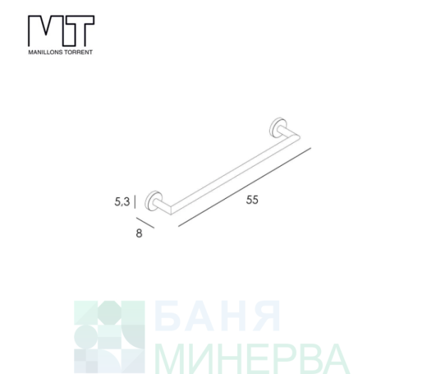 ECO MANILLONS TORRENT 6501 047 bronce cepillado Пръчка-Хавлийник 55 см Бронзе Мат - Image 2