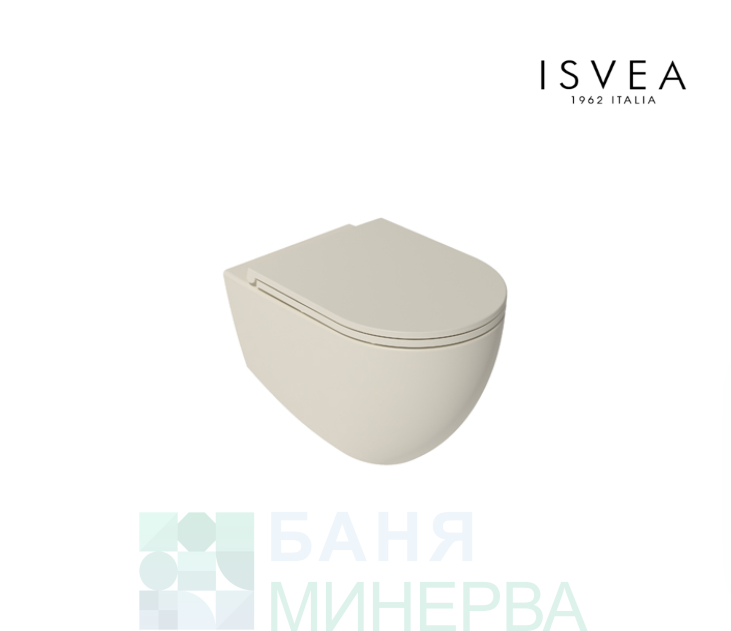 Isvea Infinity Raggio ISVEA INFINITY Конзолна тоалетна чиния Clearim Plus Беж Мат Комплект с ...