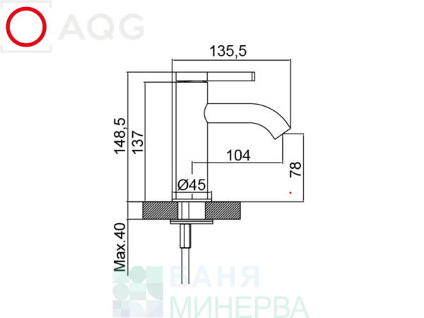 AQG URBAN FLOW 01URF100GM GUN METAL Смесител за Умивалник PVD - Image 2