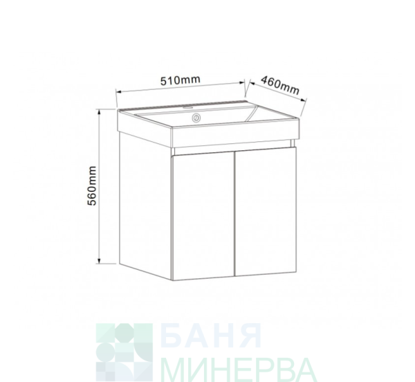 PVC шкаф за баня ANIELA-50 5156-50 с умивалник  - Image 3