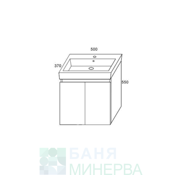 PVC шкаф за баня Compact с вратички 50х37 см - Image 2