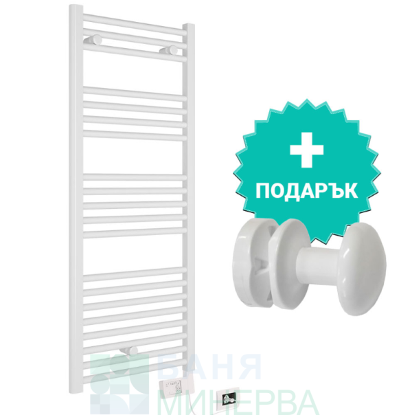 Crystal E-AGATE WHITE 300 W бяла 800 x 500 mm Електрическа лира за баня Бяла + Подарък