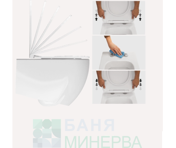 ISVEA INFINITY Конзолна тоалетна чиния White matt Бял мат Комплект с дъска - Image 3