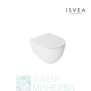 ISVEA INFINITY Конзолна тоалетна чиния White matt Бял мат Комплект с дъска