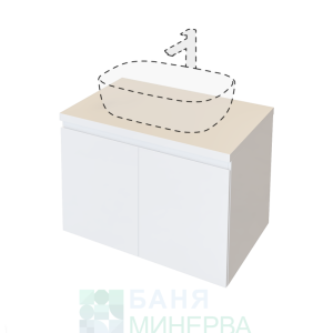 PVC шкаф за баня ЛИБЕРО 60 бял гланц без мивка
