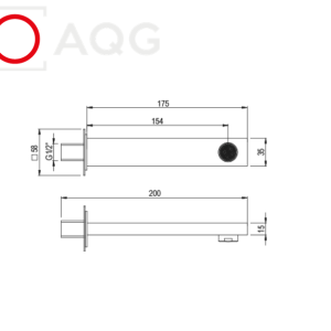 AQG ALPHA EC322 19ALPEC32209 Brushed gold PVD Комплект Душ за вграждане Злато мат с чучур