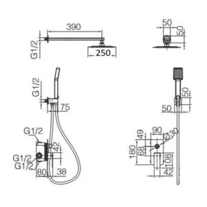 Pisa Oro ROSA CEPILLADO GPP048 Душ система за вграждане Imex Products 132434