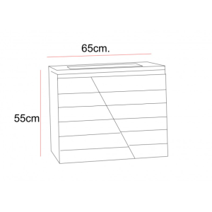PVC Мебел за баня ICP 6555 Ения 65 см