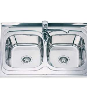 ICK SS8060P Двойна кухненска мивка Алпака
