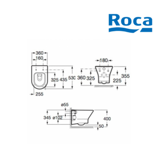 ROCA A34664T000 NEXO Висяща тоалетна чиния с функция Биде