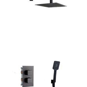 AQG 19QUTEC22805 KIT QU THERM EC228 Термостатна система за вграждане Черен мат Комплект