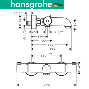 HANSGROHE Термостатен смесител за Вана и Душ ECOSTAT 1001 CL 13201000