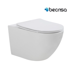 Структора GROHE с квадратен бутон + конзолна тоалетна BECRISA MAGENTA Rimless 53.5 см