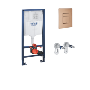 GROHE 38528001+3855800M+38732DL0 Структура за вграждане с бутон Brushed warm sunset