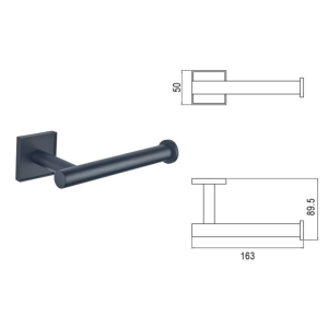 MODENA BLACK MATT Поставка за тоалетна хартия 3851-1MB Inter Ceramic